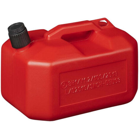 Tanica carburante 10L plastica rossa omologata ONU (modello basso)