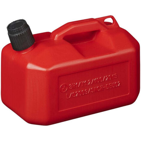 Tanica carburante 5L plastica rossa omologata ONU (modello basso) (1/4)