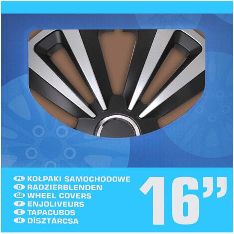 Set copricerchi terra argentonero 16 pollici 4 pezzi in scatola espositiva