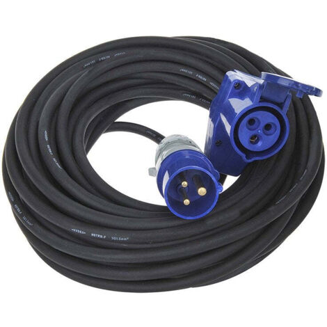 Cavo prolunga CEE 10M con connettore CEE ad angolo + presa Schuko 3x1,5mm²