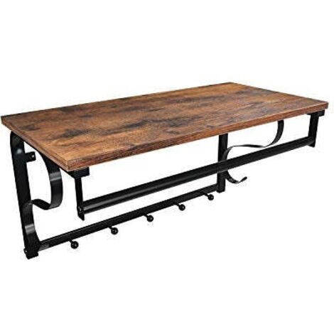 Appendiabiti Da Parete Con Mensola In Legno Vintage: Scritto 'Chill Lounge Für Krimskrams'