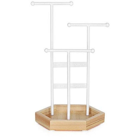 Relaxdays Portagioielli Da Tavolo, Portagioie Regolabile Per Collane E Orecchini Porta Gioie E Gioielli Legno E Ferro 86280165