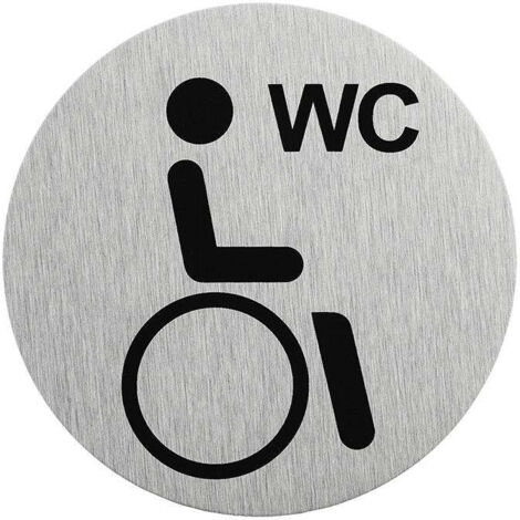 Targhetta Per Porta WC Donna In Alluminio Anodizzato 125x125 Mm - Adesiva, Antigraffio, Design Moderno, Prodotto In Germania