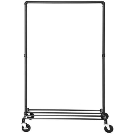 VIPEK V6 - Appendino Appendiabiti In Acciaio Nero Multifunzione - 5 Ripiani E Aste - Dimensioni 180x45x190 Cm - Capacità Di Carico Fino A 385 Kg