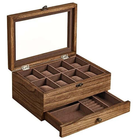 Yinkin Organizer Per Anelli Con Coperchio In Vetro – Vassoio Portagioielli In Velluto Con 100 Scomparti (Grigio, 35x24x5 Cm) - 2