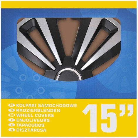 Set copricerchi Terra argento/nero 15 pollici 4 pezzi in scatola espositiva