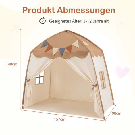 Tenda da Gioco per Bambini con Tappetino Striscione Luce Stellare, Casetta da Interno per Bambini Tenda Grande con Finestra Tenda di Garza Mobili Regalo per Sala Giochi per Ragazze e Ragazzi