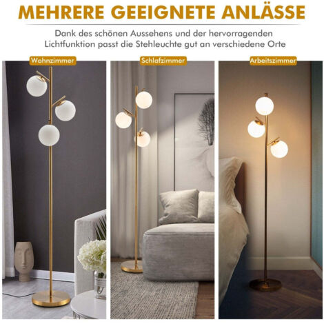 Lampadaire Trépied Vintage 150 Cm Avec Abat-jour Réglable - Interrupteur Pédale E27