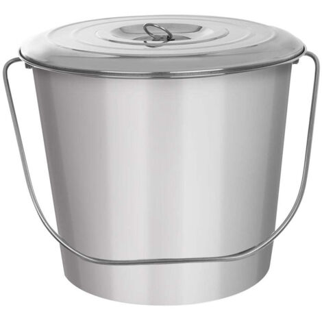 Secchio Inox Secchio in acciaio inox 12l con manico e coperchio