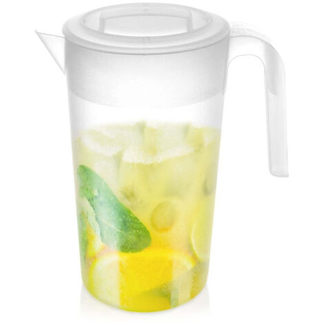 Amzcku Brocca In Vetro Vintage Da 1,8 Litri Con Coperchio Ermetico - Apertura Larga, Ideale Per Acqua, Succhi, Tè Freddo E Caffè