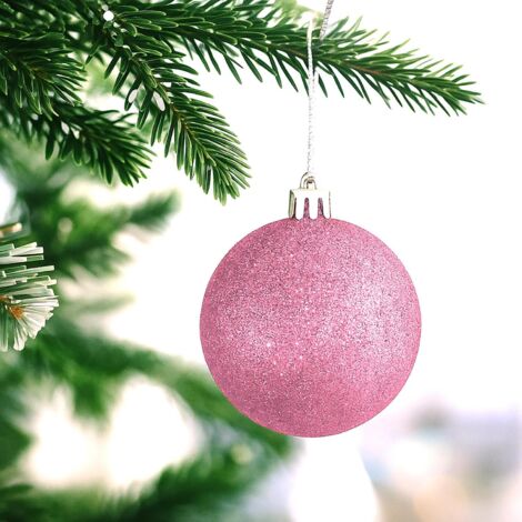 16 palline di Natale dorate e bianche da 8 cm, ornamenti da appendere per l'albero di Natale, decorazioni natalizie in plastica (champagne chiaro) | Leroy Merlin