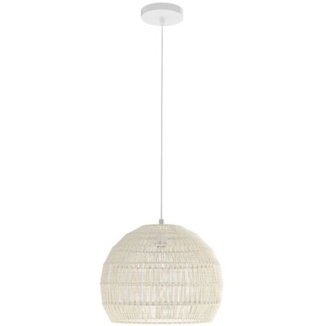 Paralume In Rattan | Paralume Per Lampada A Sospensione Intrecciata In Corda Di Carta | Copertura Luminosa In Stile Bohémien Per Lampada Da Tavolo
