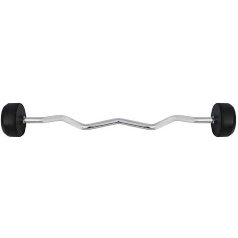 Barra per curl rivestita in gomma da 50 kg per sollevamento pesi (1/4)