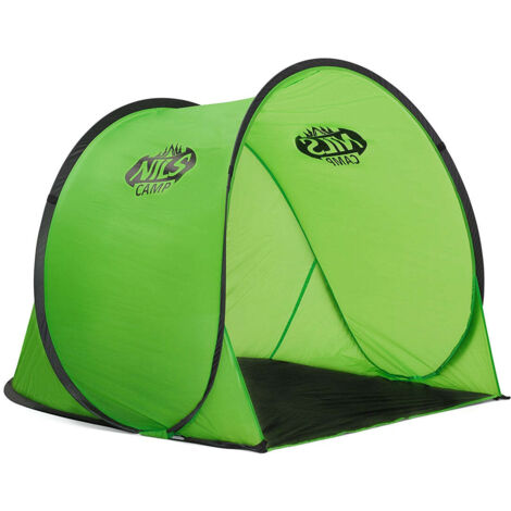 Tenda da spiaggia pop-up verde, protezione UV, facile da montare (1/5)