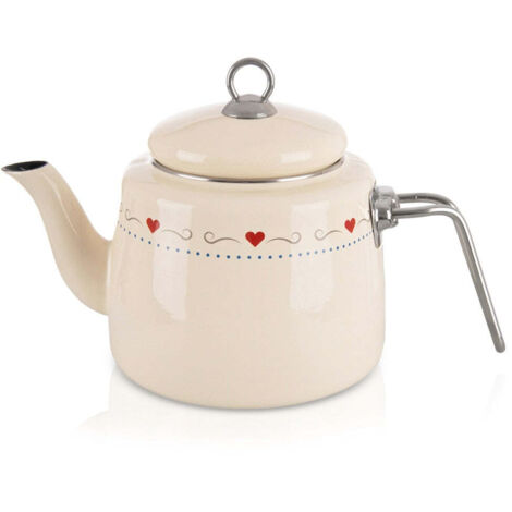 Bollitore in smalto color crema Tonca da 1,6 l (1/5)