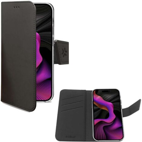 Custodia a portafoglio Wally per iPhone 15 Plus nera (1/5)