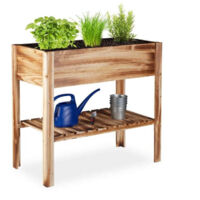 Letto rialzato in legno fiammato 88307