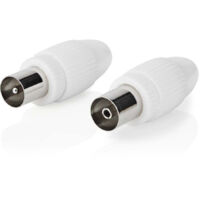 Iec coassiale dritto maschio femmina nichelato 75 ohm vite diametro ingresso cavo 70 mm metallo pvc bianco 2 pz scatola 38750111 38750111 38750111 38750111