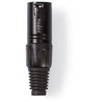 Connettore xlr dritto maschio nichelato saldatura diametro ingresso cavo 50 mm metallo nero 1 pz sacchetto di plastica 40323741 40323741 40323741 40323741