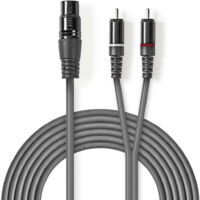 Cavo audio bilanciato xlr 3 poli femmina 2x rca maschio nichelato 300 m rotondo pvc grigio scuro custodia in cartone 40323711 40323711 40323711 40323711