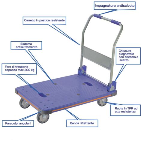 Chariot Pliable, Charge Maximale De 150 Kg Avec Roulettes - Le Poisson