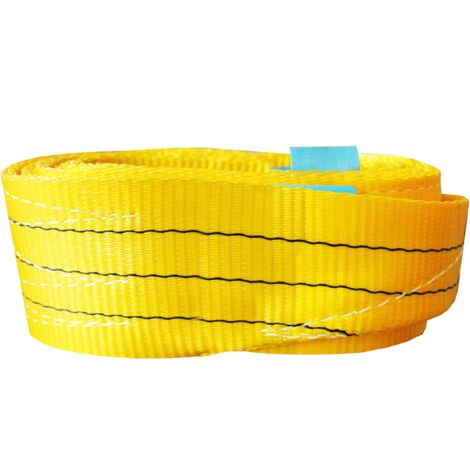 Bande de levage jaune, portée 3000 kg, sangle de levage 3 tonnes, haute résistance en polyester, harnais de charge anti-usure  2 mètres