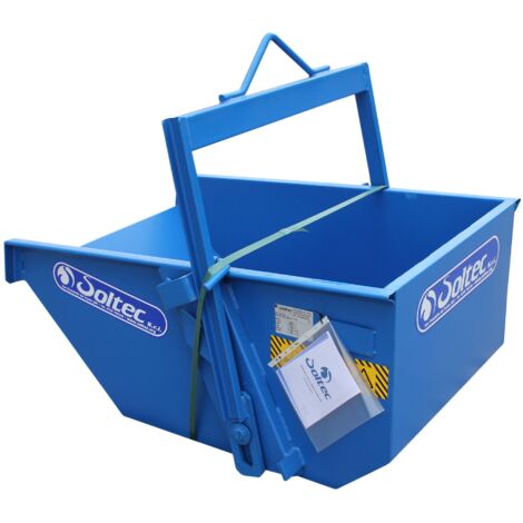 Benne à terre pour grue 1500 L - Produit 100% italien - auto-décharge - Benne à décharge automatique