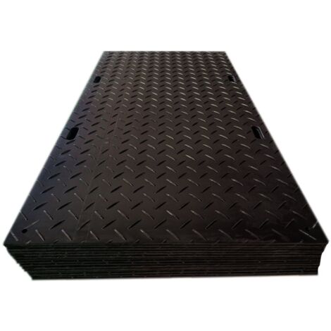 Plaque de roulage 2440x1220x10 mm en polyéthylène 80 tonnes  Plaque antidérapante double face pour protection du sol  Capacité 80 000 kg