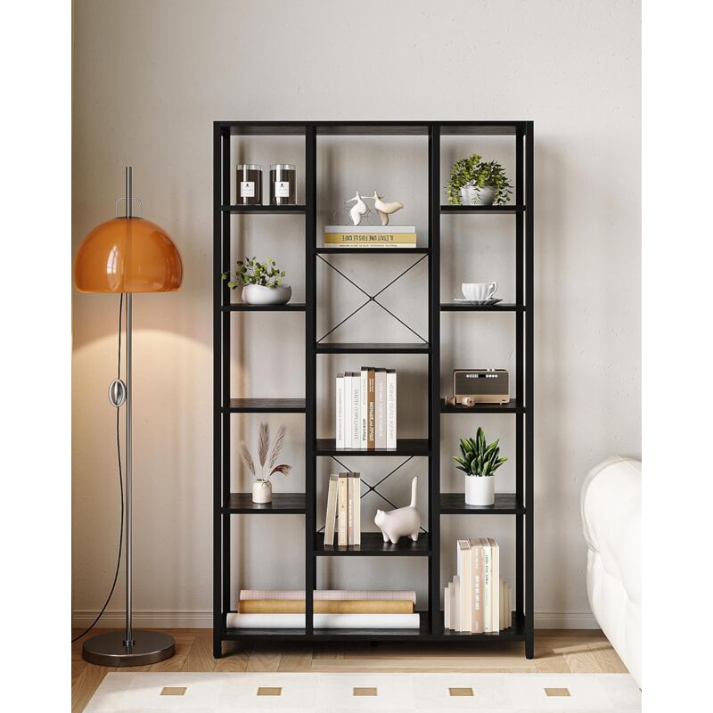 Bibliothèque Rotative en Bois - Noire - Rotative à 360 °Bibliotheque Tournante - Bibliothèque Tournante à 5 niveaux, Étagère à livres Pour Chambre à Coucher, Salon, Bureau