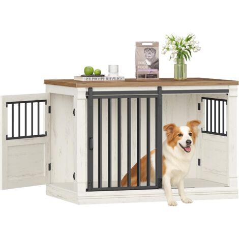 101cm  Meuble Cage Chien avec Porte Coulissante, 3 Portes