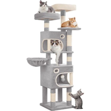Arbre à Chat de Jeux pour Chat avec 8 Griffoirs, 3 Plateformes