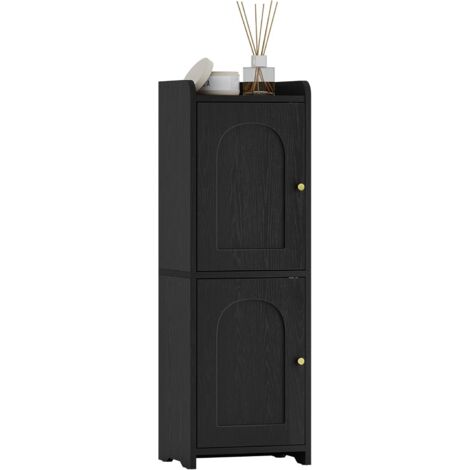Meuble de Salle de Bain, avec 2 Portes et Étagère Réglable