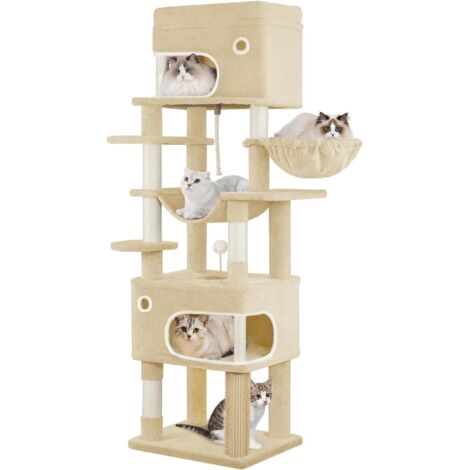 Arbre à Chat, Tour de Jeux Chats de 178 cm avec Grande Plateforme