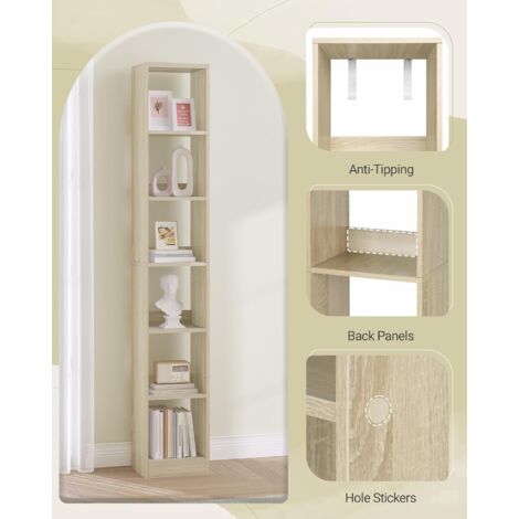 Hzuaneri Bibliothèque en Bois à 4 Niveaux, étagère de Rangement à 7