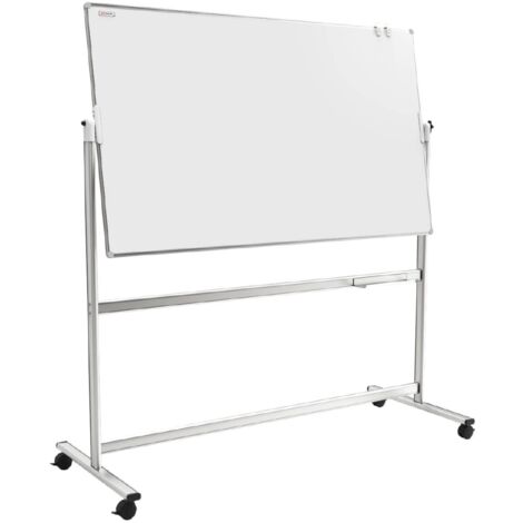 Tableau Blanc Emaillé Mobile Double Face Magnétique Effaçable à Sec avec Cadre en Aluminium 170x100c (1/5)