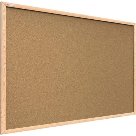 Allboards – Tableau en liège 80x50 cm – Cadre en bois de pin – Surface autorégénérative – Panneau en fibre de bois dense