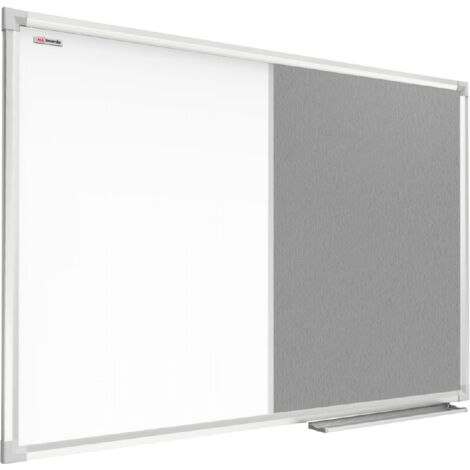 Tableau En Feutre Recyclé Bi-Office Earth 90x60 Cm - Cadre Aluminium | Surface Punaises/velcro | Écologique | Bureau Design
