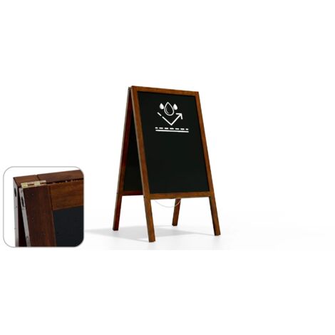 Chevalet Stop Trottoir Etanche avec Cadre en Bois Laqué 118x61cm (1/5)