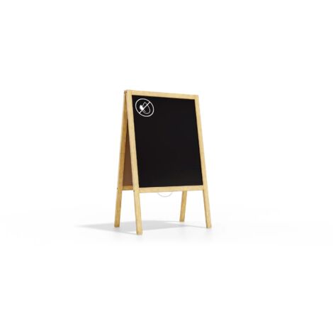 Chevalet Tableau Noir Magnétique Extérieur 65x41 Cm - Support Bois Pliable Avec Aimants Et Marqueurs - Pour Menu Restaurant, Pub