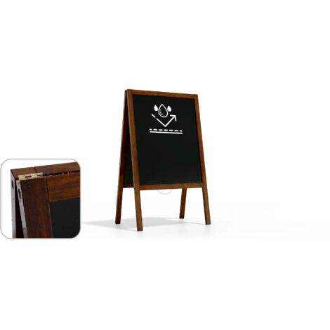 Chevalet Stop Trottoir Etanche avec Cadre en Bois Laqué 100x60cm, Chevalet Publicitaire