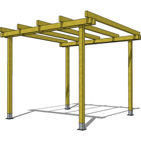 Pergola In Legno 3x3 Cm, In Pino Massello Impregnato 9x9 Cm, ALTEZZA 240 Cm - Foto 3