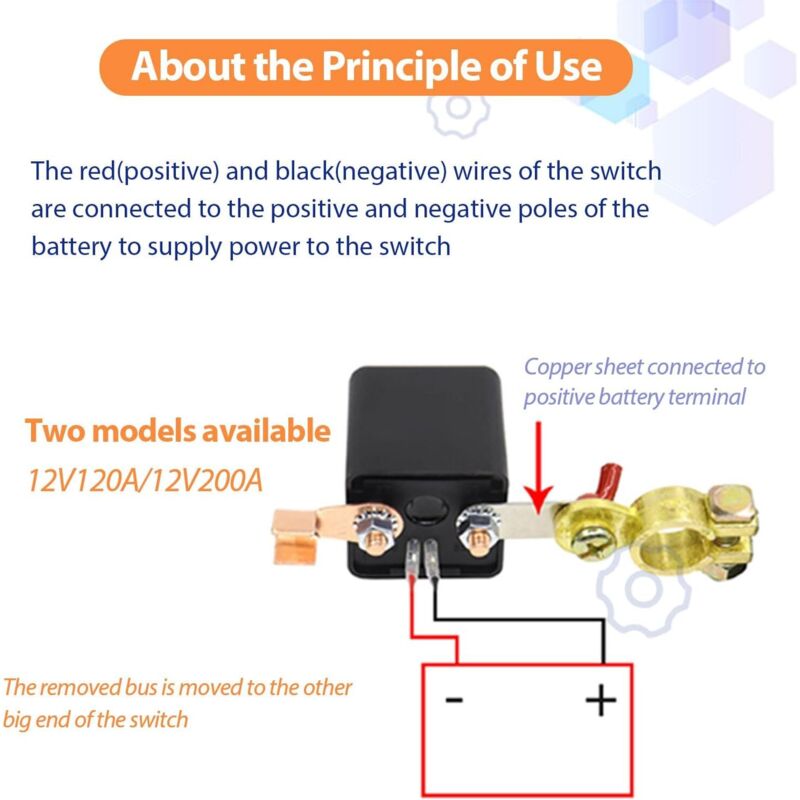 Interrupteur De Déconnexion Batterie Voiture à Distance 12V 200A - Télécommande 48m