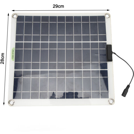 Puupaa Panneau Solaire 30W 12V - Kit Entretien Batterie Voiture, Camping-car, Bateau, Avec USB, étanche IP65
