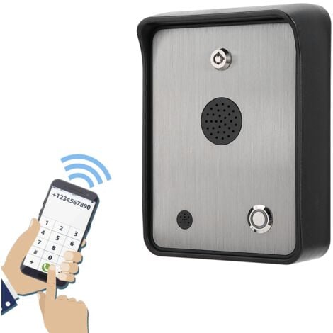 Interphone GSM Audio avec Platine de Rue Étanche - Portier Vidéo pour Famille - Compatible Ouvre-Portes et Systèmes d'Alarme - Appel à Distance