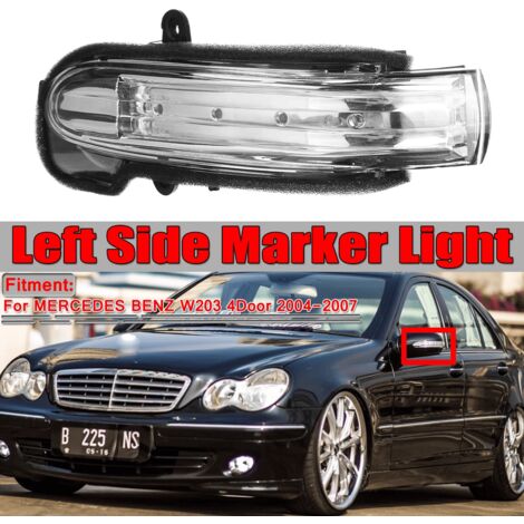 Remplacement étanche de clignotant de rétroviseur LED pour Mercedes-Benz Classe C W203 4 portes 2004-2007 gauche A2038201521
