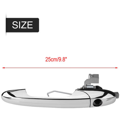 Poignée Porte Fiat 500 Poignée Porte Avant Droite Fiat 500 2007-2016 - Compatible 735485872 735592012 - Chromée Remplacement Poignée Chromée Abarth - Foto 3