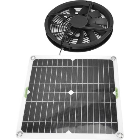 Zoternen – Ventilateur solaire 100 W 12 V étanche – Grille de protection métallique – Pour poulaillers, serres, abris de jardin – Évacuation air chaud