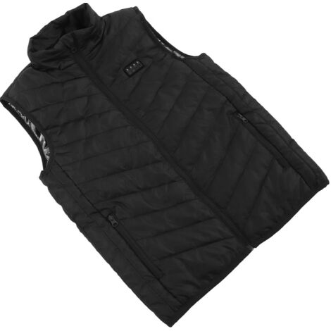 Gilet chauffant électrique, 17 zones de chauffage, thermostat intelligent, commutateur à 4 vitesses, vitesse variable à 3 vitesses Gilet chauffant intelligent, noir, taille XXL