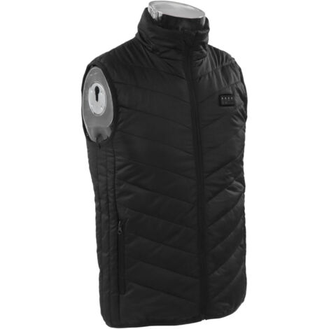 Gilet chauffant électrique, 17 zones de chauffage, thermostat intelligent, commutateur à 4 vitesses, vitesse variable à 3 vitesses Gilet chauffant intelligent, noir, taille XXL