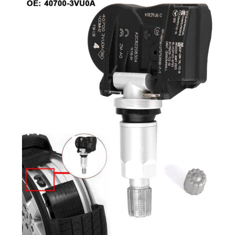 Zoternen – Capteur TPMS 407003VU0A – Compatible Nissan/Renault – Matériau ABS durable – Installation facile – Haute précision